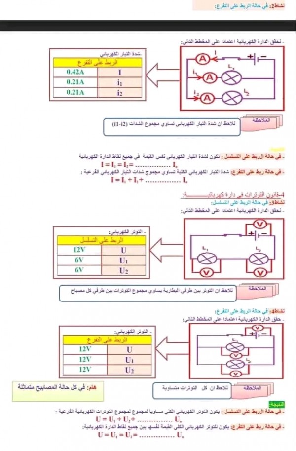ملخص دروس الفيزياء للسنة الثالثة متوسط pdf تمارين المقطع الثالث الظواهر الكهربائية في مادة الفيزياء ثالثة متوسط