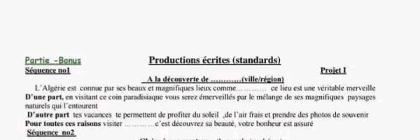 Productions écrites standards projet1