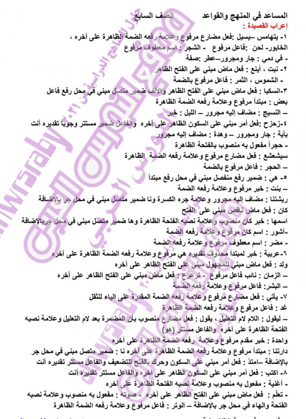 حل اسلة قصيدة دندة على الخابور