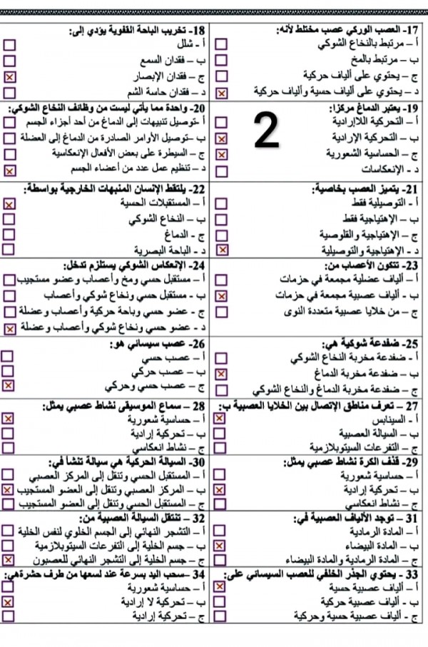حل سلسلة 2: درس الجهاز العصبي سلسلة تمارين الجهاز العصبي مع التصحيح علوم ثالثة اعدادي